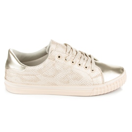 Sneakers mit glänzender Zehenpartie braun