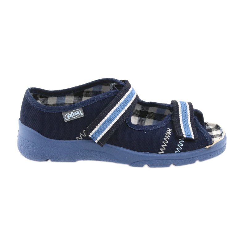 Sandalen Kinderschuhe Befado 969x101 marineblau Klettverschluss weiß navy blau