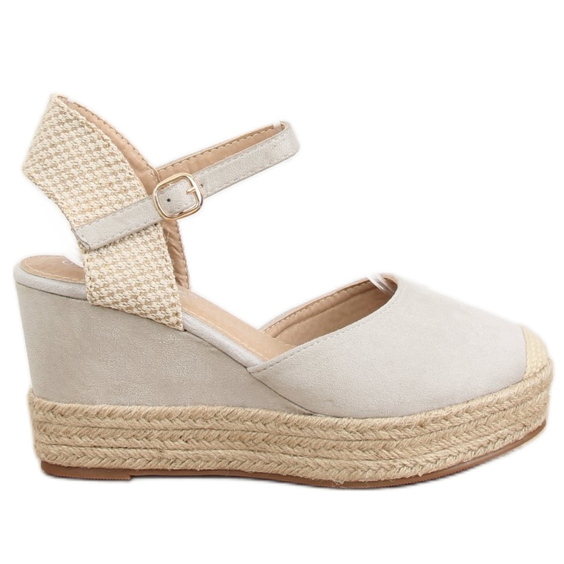 Graue Espadrilles auf Keilen T331P Grau