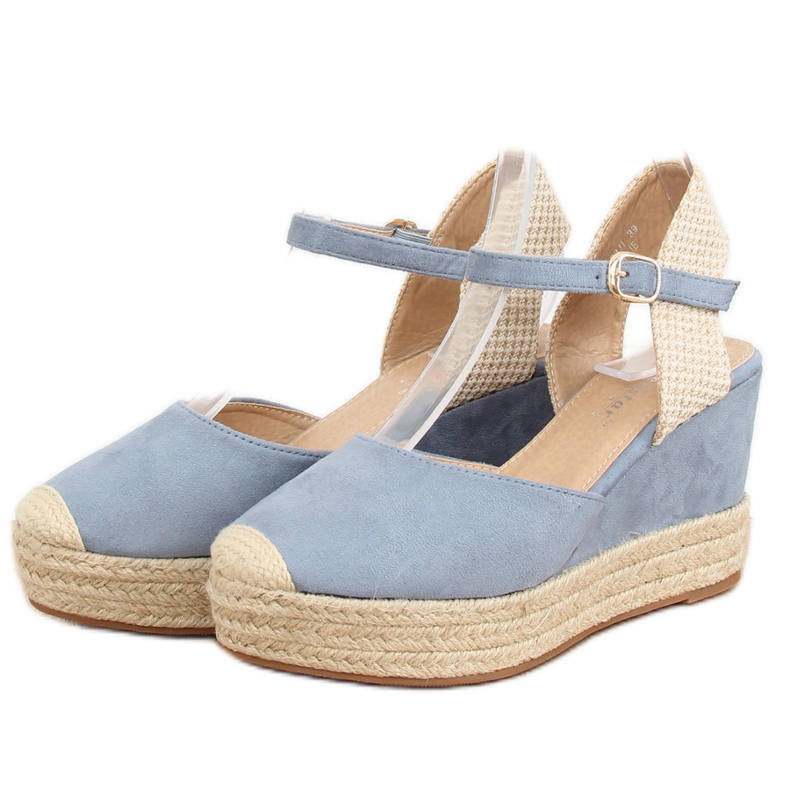 Blaue Espadrilles auf Keilabsatz T331P Blau