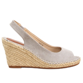 Graue Espadrilles auf Keilabsatz YY29P Grau