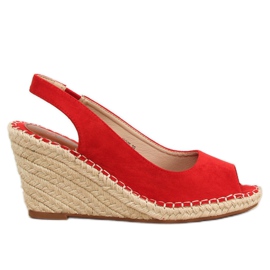 Rote Espadrilles auf Keilabsatz rot YY29P Rot