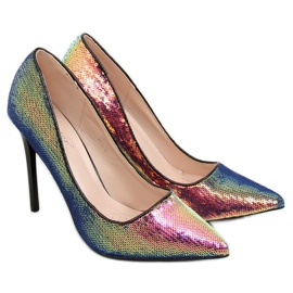Stilettos mit Pailletten, Petrol NF-43P Schwarz mehrfarbig