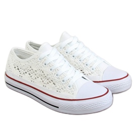 Weiße Spitzenturnschuhe NB282P Weiß