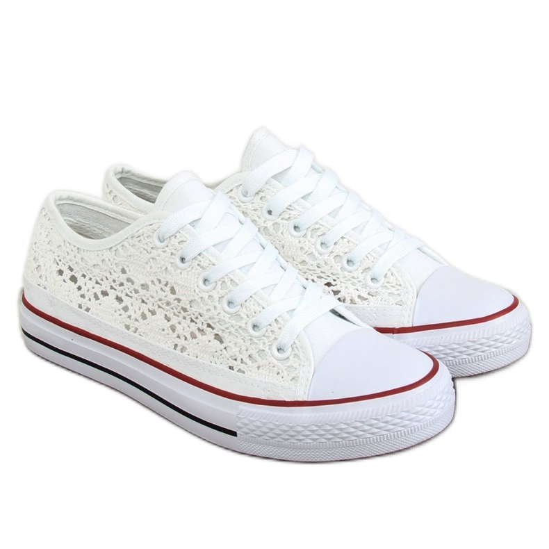 Weiße Spitzenturnschuhe NB282P Weiß