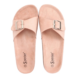 Rosa CK61P Rosa Wildleder-Hausschuhe