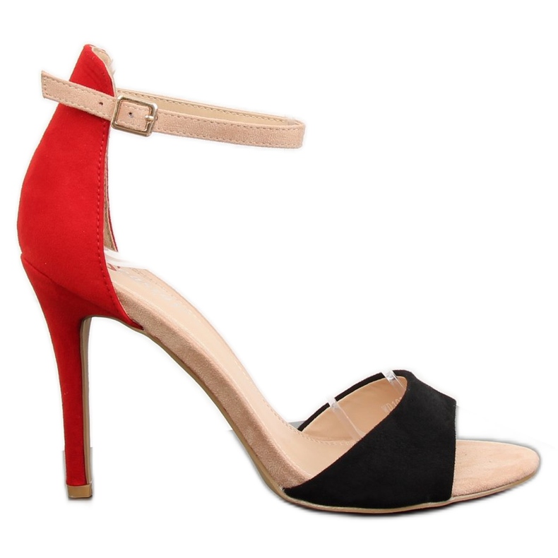 Schwarze Sandalen auf einem hohen Absatz WD100P Black rot