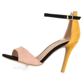 Sandalen auf einem hohen Absatz WD100P Gelb mehrfarbig