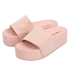 Rosa CK76P Rosa Hausschuhe mit hohen Sohlen