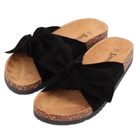 Schwarzes Wildleder schwarz CK02P Schwarze Hausschuhe