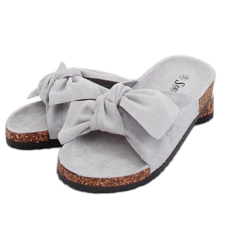 Grau Wildleder graue Hausschuhe CK02P Grau