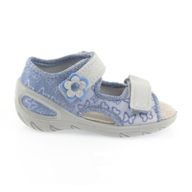 Befado Kinderschuhe PU 065X122 blau grau