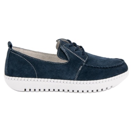 Filippo Schnürsenkel aus Leder blau marineblau