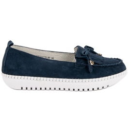 Filippo Modische Lederslipper blau marineblau
