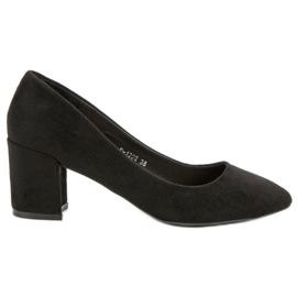 Ideal Shoes Schwarze Pumps auf einer Säule