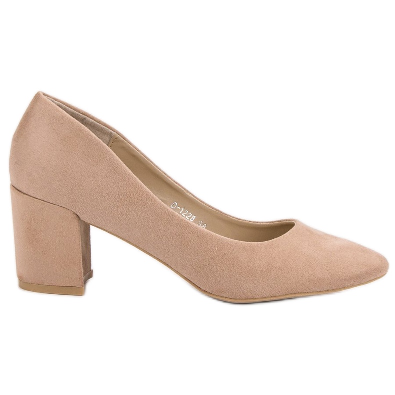 Ideal Shoes Beige Pumps auf einer Säule
