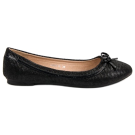 Queentina Klassische schwarze Ballerinas