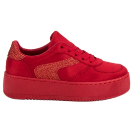 Sportschuhe aus Wildleder rot