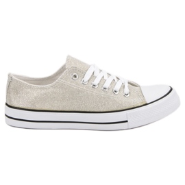 Silberne Sneaker mit Glitzer grau