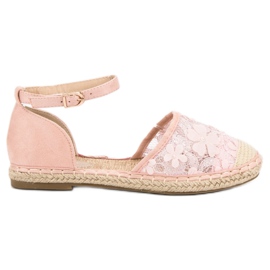Nio Nio Espadrilles aus Spitze rosa