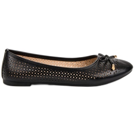 Durchbrochene Ballerinas schwarz