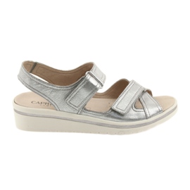 Caprice Sandalen Damen Leder Silber Schuhe grau