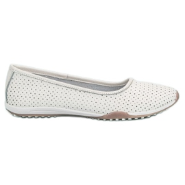 Filippo Durchbrochene Lederballerinas weiß
