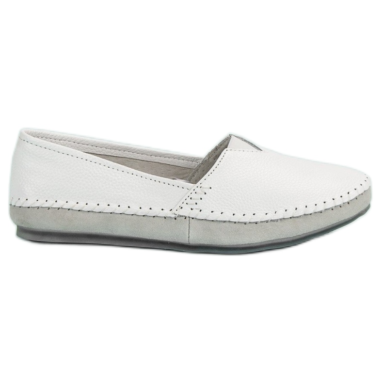 Weiße Slip-On-Sneakers aus Leder
