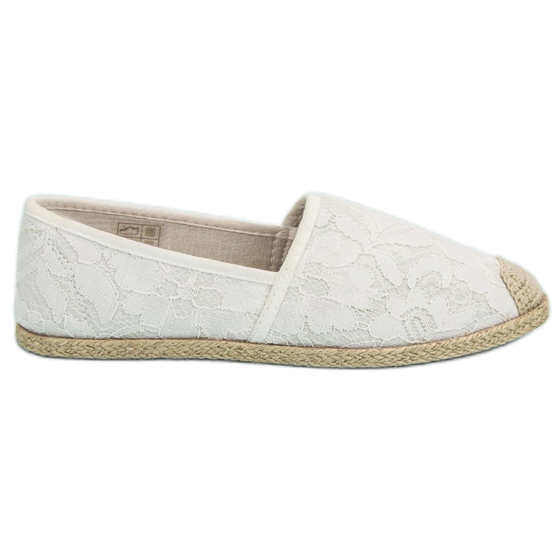 Weiße Espadrilles aus Spitze