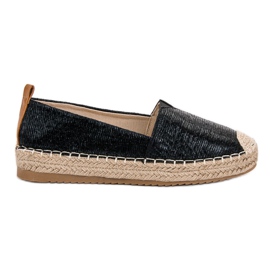 Small Swan Glänzende Espadrilles schwarz