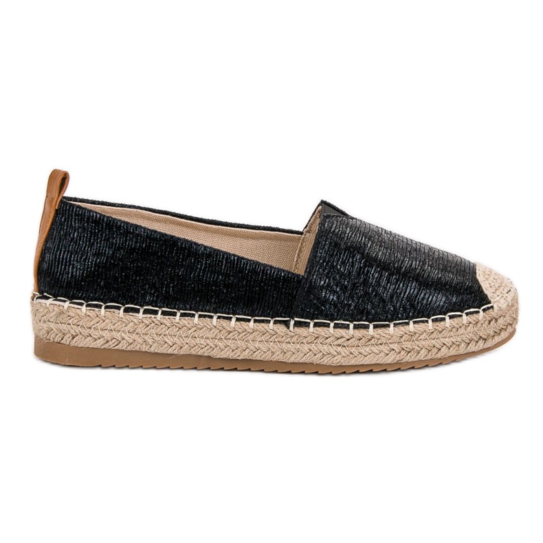 Small Swan Glänzende Espadrilles schwarz