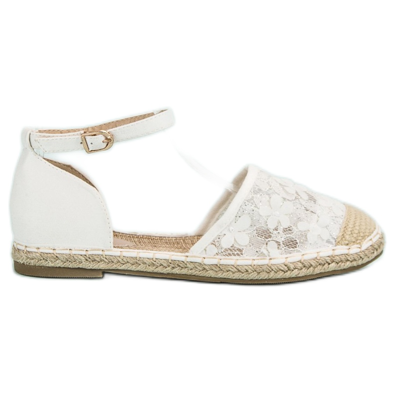 Nio Nio Espadrilles aus Spitze weiß
