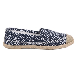 Modische ethnische Espadrilles blau marineblau