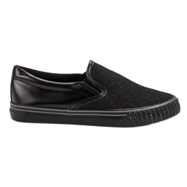 Muto Schwarze Slip-On-Sneakers