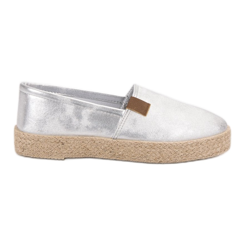 Modische silberne Espadrilles grau