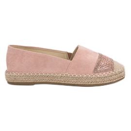 Small Swan Wildleder-Espadrilles mit Kristallen rosa