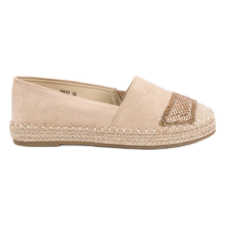 Small Swan Wildleder-Espadrilles mit Kristallen braun