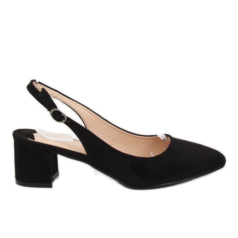 Pumps mit offenem Absatz schwarz S0-231 Black