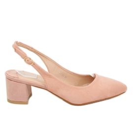 Pumps mit offenem Absatz pink S0-231 Pink rosa