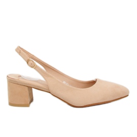 Pumps mit offenem Absatz beige S0-231 Beige