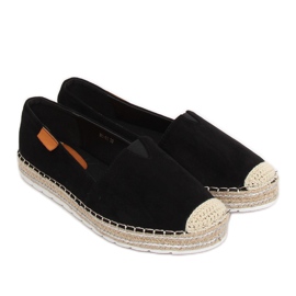 Schwarz RC-61 Schwarze Wildleder-Espadrilles