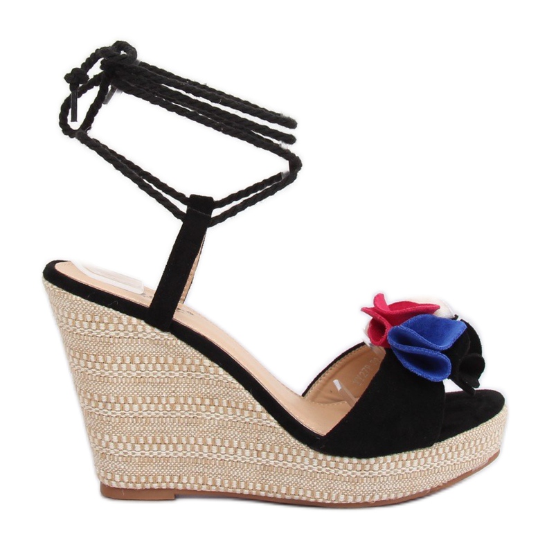 Schwarze Sandalen auf Keilabsatz YY27P Schwarz