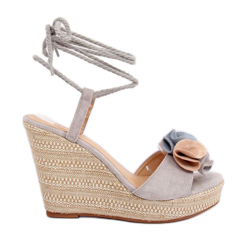 Graue Sandalen auf Keilabsatz YY27P Grau