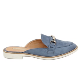 F9375 Blaue Hausschuhe Mokassins