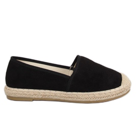 AF40 Schwarze schwarze Wildleder-Espadrilles