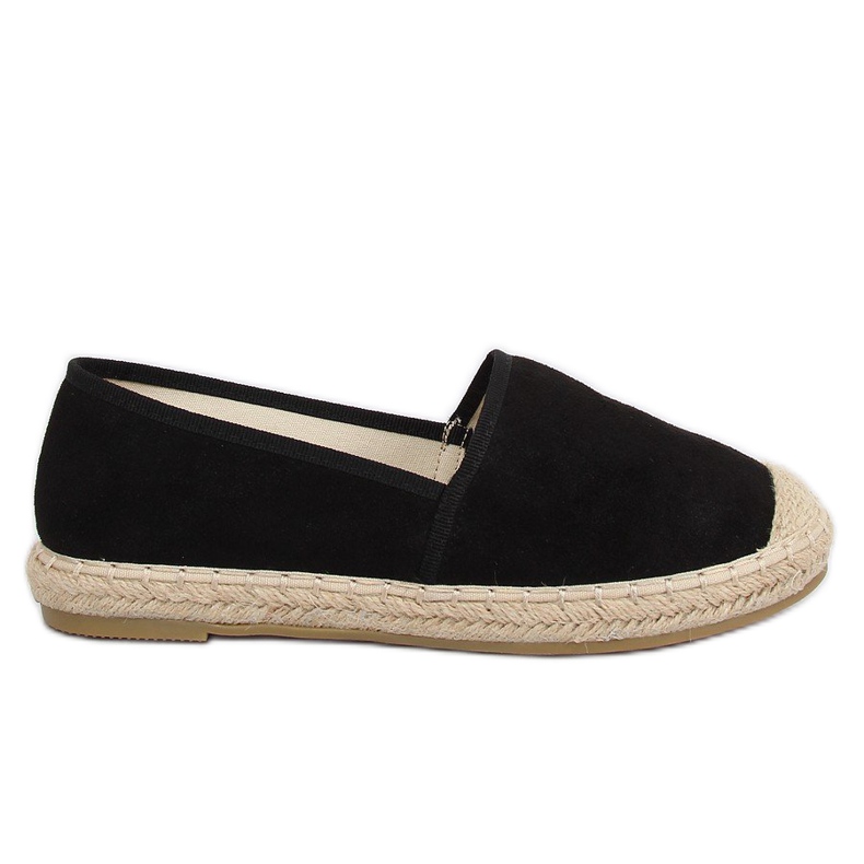 AF40 Schwarze schwarze Wildleder-Espadrilles