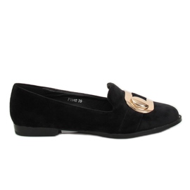 Schwarze Samtloafer F1048 Schwarz