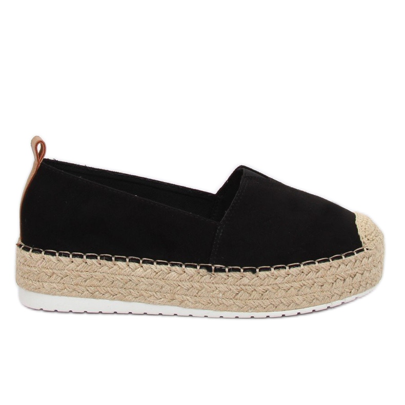 Black BL247 Schwarze Espadrilles auf hoher Sohle