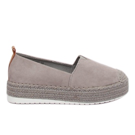 Graue BL247 Graue Espadrilles auf hoher Sohle