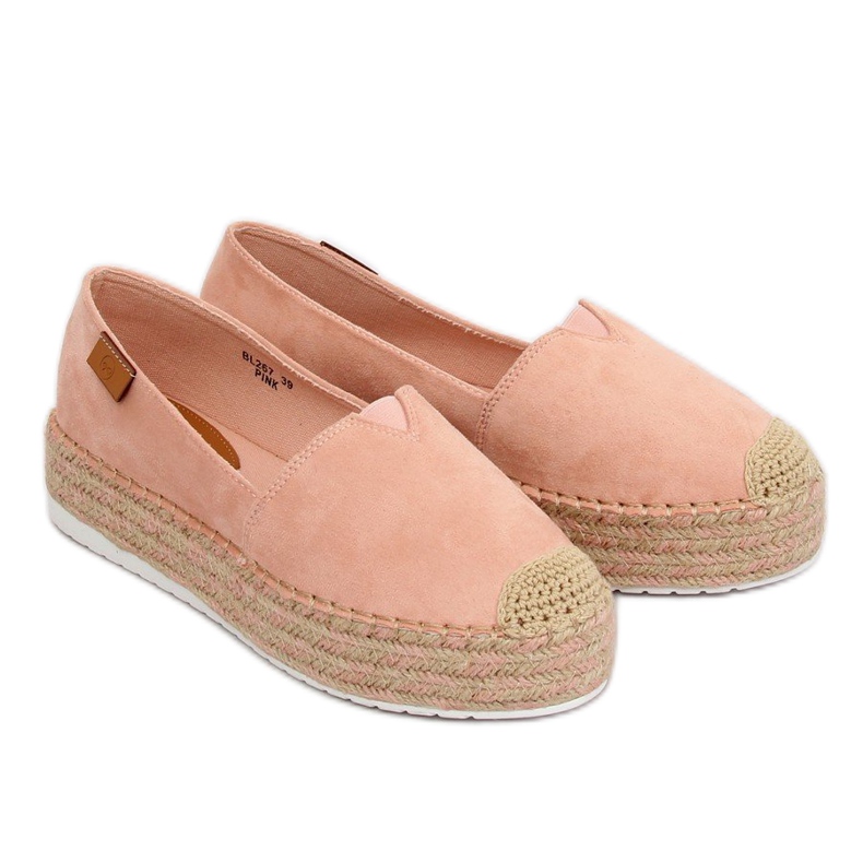Pink BL267 Pinke Espadrilles auf hohen Sohlen rosa